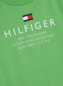Camiseta Tommy Hilfiger Logo Verde para Niño