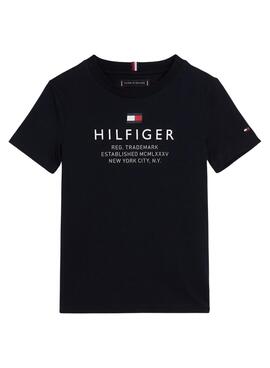 Camiseta Tommy Hilfiger Logo Marino para Niño