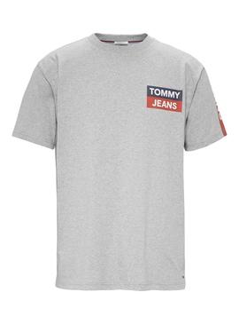 Camiseta Tommy Jeans Sleeve Gris Hombre