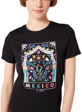 Camiseta Naf Naf Mexico Negra Para Mujer