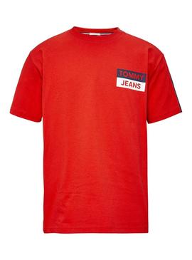 Camiseta Tommy Jeans Sleeve Rojo Hombre