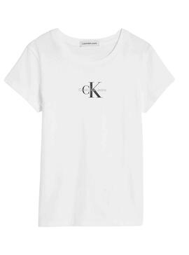 Camiseta Calvin Klein Micro Monogram Blanco Niña