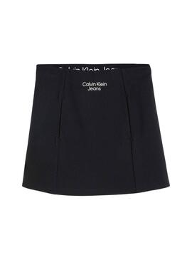 Falda Calvin Klein Stack Logo Negro para Niña