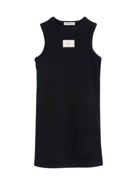 Vestido Calvin Klein Rib Sleeveless Negro Niña