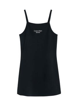 Vestido Calvin Klein Stack Logo Negro para Niña