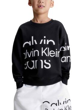 Sudadera Calvin Klein Blown Up Logo Negro Niño