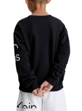 Sudadera Calvin Klein Blown Up Logo Negro Niño