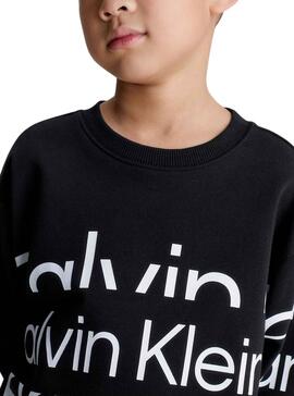 Sudadera Calvin Klein Blown Up Logo Negro Niño