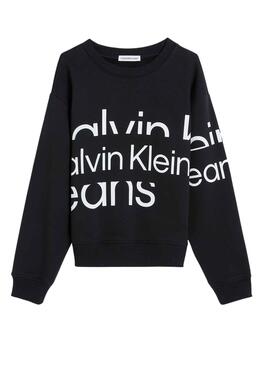 Sudadera Calvin Klein Blown Up Logo Negro Niño