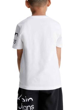 Camiseta Calvin Klein Blown-Up Logo Blanco Hombre