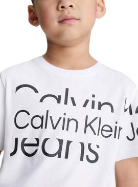 Camiseta Calvin Klein Blown Up Logo Blanco Hombre