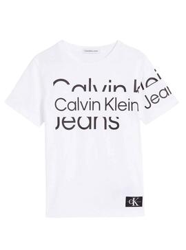 Camiseta Calvin Klein Blown Up Logo Blanco Hombre