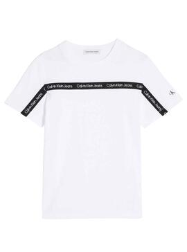 Camiseta Calvin Klein Logo Tape Blanco para Niño