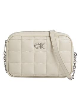 Bolso Calvin Klein Re-Lock quilt Beige Mujer