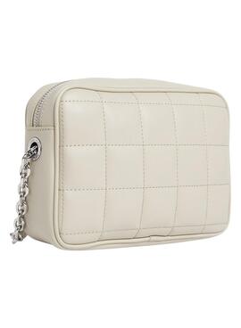 Bolso Calvin Klein Re-Lock quilt Beige Mujer