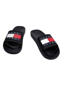 Chanclas Tommy Jeans Patch Negro para Hombre