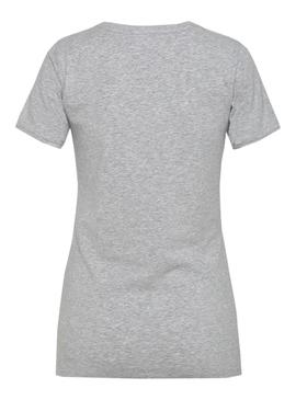 Camiseta Tommy Jeans Basic Stretch Gris Mujer