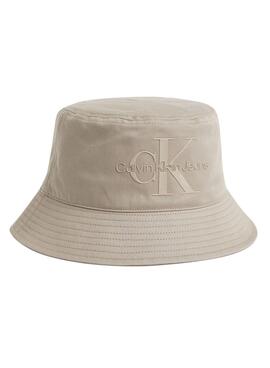 Gorro Calvin Klein Monogram Bucket Beige 