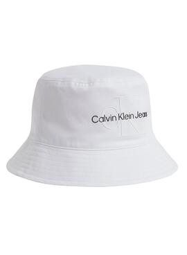 Gorro Calvin Klein Monogram Bucket Blanco 