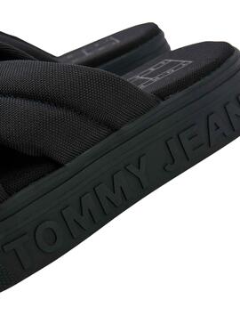 Sandalias Tommy Jeans Ribbon Negro para Mujer