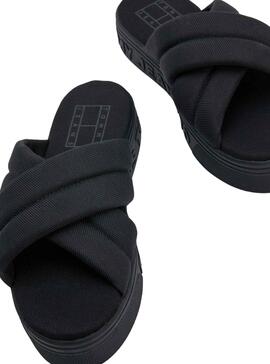 Sandalias Tommy Jeans Ribbon Negro para Mujer