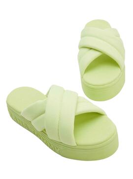 Sandalias Tommy Jeans Ribbon Verde para Mujer