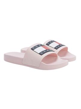 Chanclas Tommy Jeans Flag Pool Rosa para Mujer