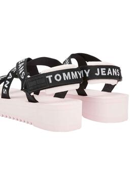 Sandalias Tommy Jeans Logo Rosa para Mujer