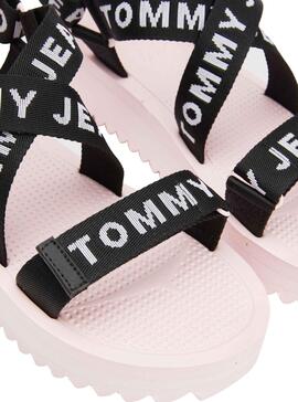 Sandalias Tommy Jeans Logo Rosa para Mujer