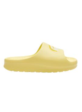 Chanclas Lacoste Serve Slide Amarillo para Mujer