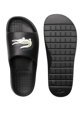 Chanclas Lacoste Serve Slide Negro para Hombre