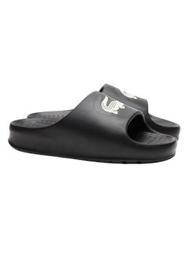 Chanclas Lacoste Serve Slide Negro para Hombre