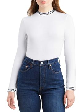 Body Levis Logo Blanco Para Mujer