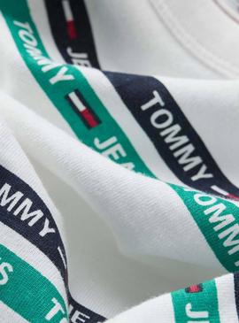 Camiseta Tommy Jeans Signature Stripe Blanco 
