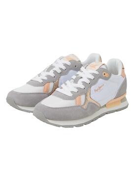 Zapatillas Pepe Jeans Brit Heritage Gris Mujer