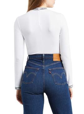 Body Levis Logo Blanco Para Mujer