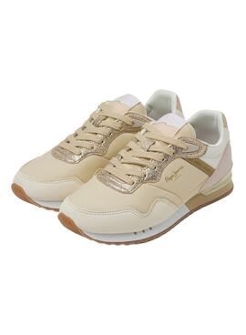 Zapatillas Pepe Jeans London Albal Beige Mujer