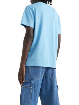 Camiseta Tommy Jeans Pop Text Azul para Hombre