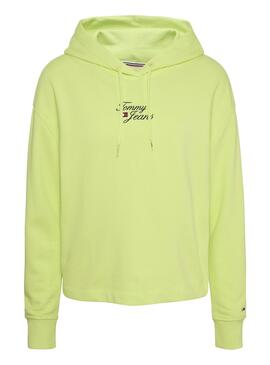 Sudadera Tommy Jeans Boxy Logo Amarillo para Mujer