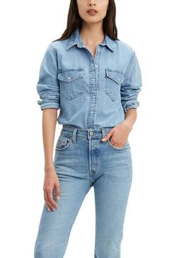 Camisa Levis Western Azul para Mujer