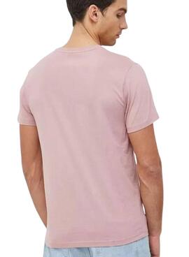 Camiseta Pepe Jeans Acee Rosa Empolvado Hombre