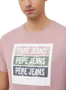 Camiseta Pepe Jeans Acee Rosa Empolvado Hombre