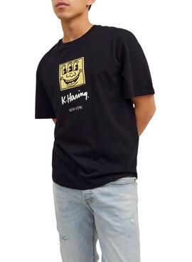 Camiseta Jack and Jones Keith Haring Negro Hombre