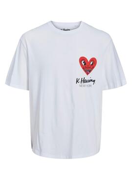 Camiseta Jack and Jones Keith Haring Blanco Hombre
