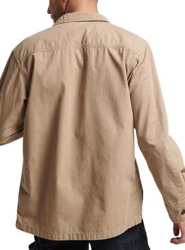 Sobrecamisa Supedry Combat Marrón para Hombre
