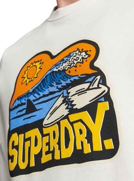 Sudadera Superdry Sticker Beige para Hombre