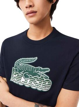 Camiseta Lacoste Print Marino para Hombre