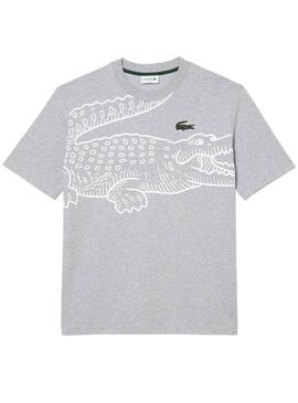 Camiseta Lacoste Printed Gris para Hombre