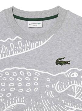 Camiseta Lacoste Printed Gris para Hombre