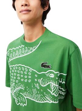 Camiseta Lacoste Printed Verde para Hombre
